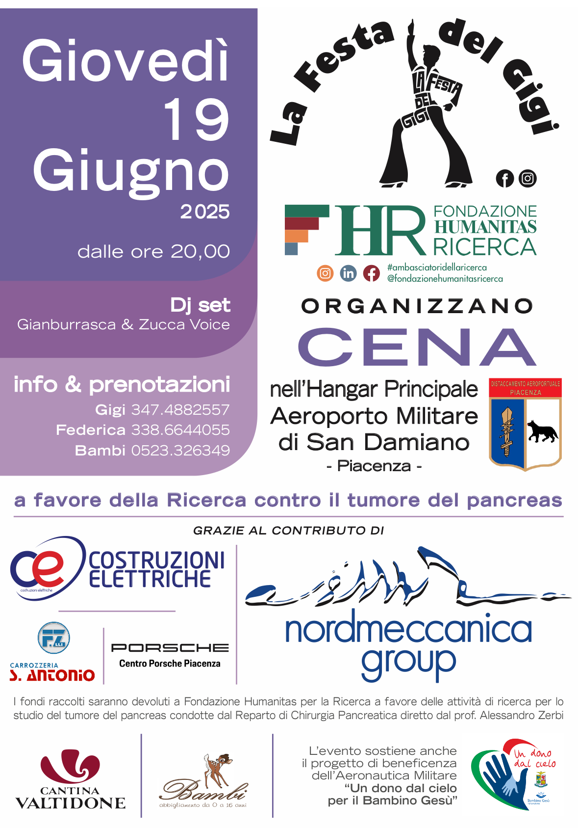 La Festa del Gigi per Fondazione Humanitas Ricerca