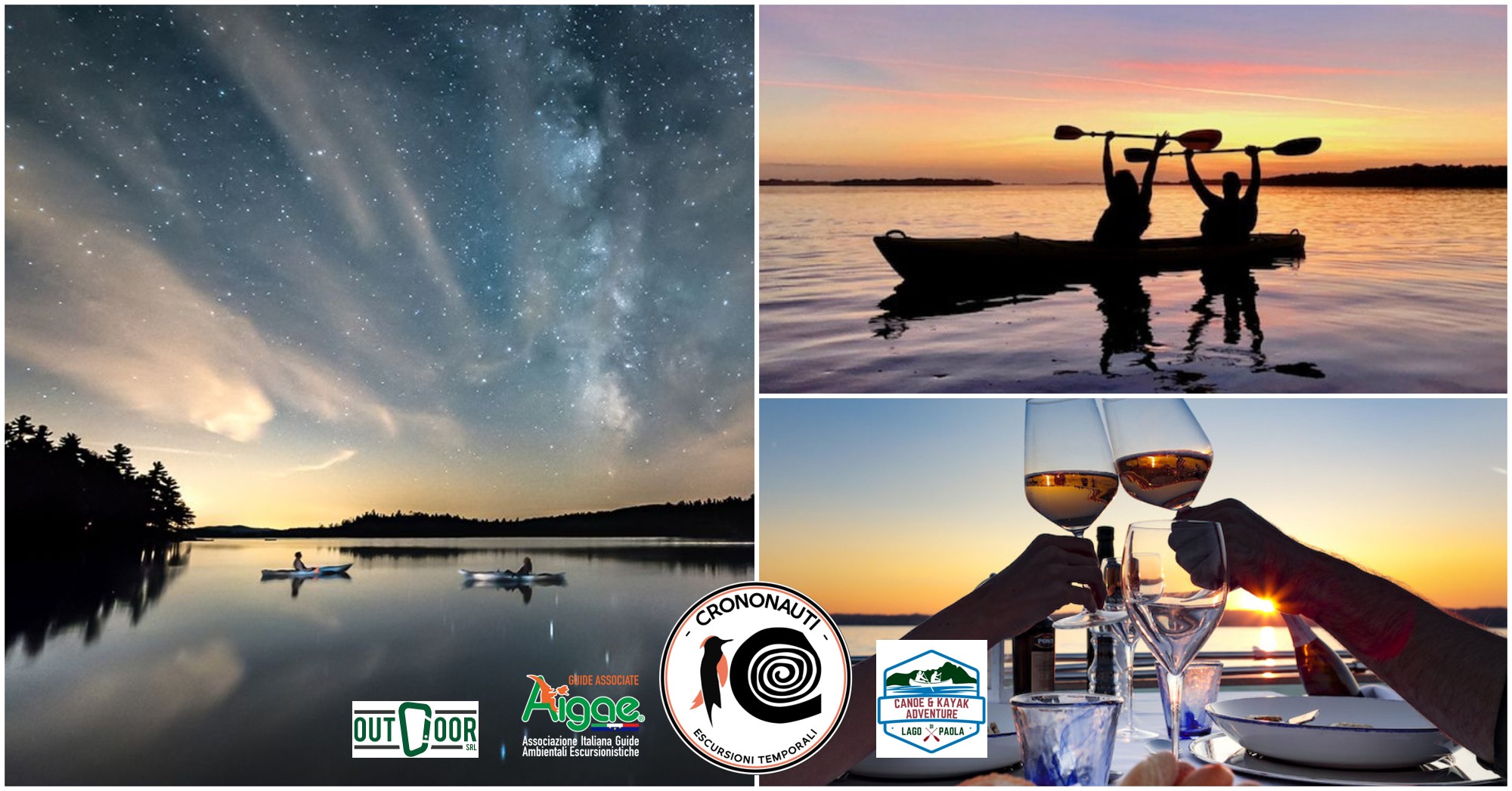 Tramonto in canoa, apericena e serata astronomica sotto il cielo del Circeo